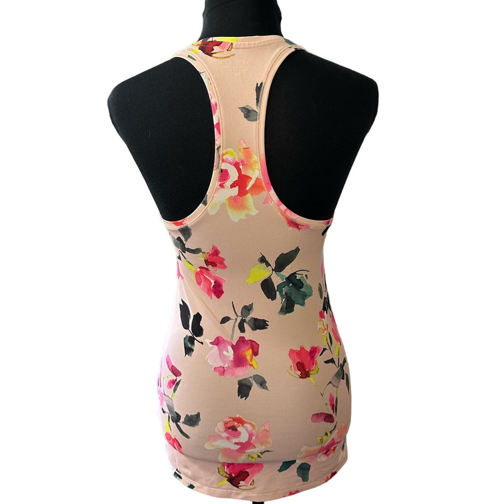 Athleta Shanti Floral Racerback Tank Top Pink Rose Print Athletic XS - Picture 4 of 9
